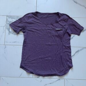 Lululemon Run Away Tee heathered purple fog color size 8